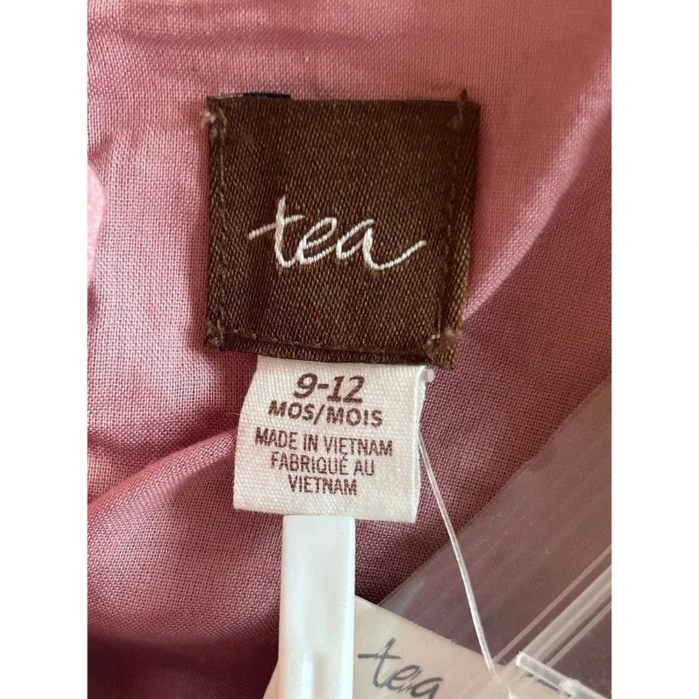Tea‎ Collection Baby Girl Dress with Bloomers Sz 9-12M Pink Gold Scandi Star NWT